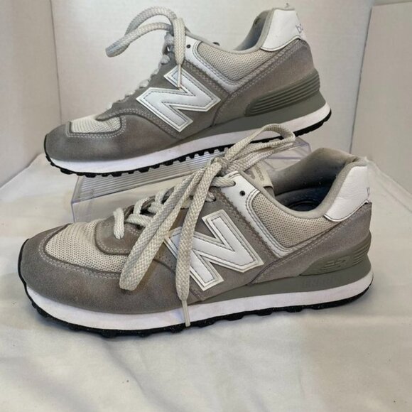 New Balance Classic 574 Suede Mesh Lace Up Sneakers Gray White Women’s 8 - Picture 3 of 15